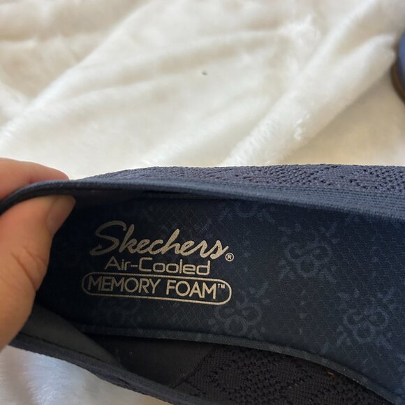 Skechers Slip On Shoes Womens Size 8 Air Cooled Blue Memory Foam - Picture 5 of 7